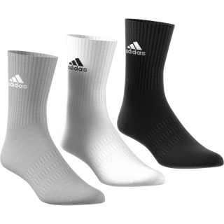 adidas Sport Socks Crew Cushion (arch support, fully cushioned) grey/white/black - 3 pairs